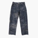 SEVEN BY SEVEN セブンバイセブン レザーパンツ ボトムス スエード 本革 ヴィンテージ加工 LEATHER DOUBLE KNEE PANTS Goat suede Antique finish -NAVY-