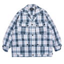 Pretense プリテンス チェックシャツ メンズ トップス 長袖 総柄 おしゃれ ゆったり シャツジャケット 春夏 Glitter Check Fatigu...