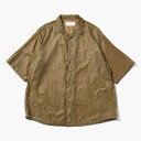 XS.S.M.L サイズ オープンカラーシャツ ナイロンシャツ シャツジャケット メンズ 軽量 半袖 オーバーサイズ 5分袖 無地 25春夏 SH02 -KHA...