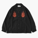 RAIZO ライゾー オープンカラーシャツ メンズ トップス シアサッカー生地 刺繍 長袖 25春夏 WILL-O-THE-WISP SHIRT -3.COLO...