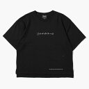 Leh レー オーバーサイズTシャツ トップス メンズ カットソー ゆったりめ 半袖 5分袖 クルーネック プリント 25春夏 T.U.A.T.W BIG SIZE SLIT T-SH -BLACK-