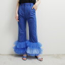 【SALE】VIVIANO ヴィヴィアーノ チュールパンツ Sサイズ ボトムス トラウザーズパンツ フレアパンツ レディース TULLE LAYERED TROUSERS -BLUE- _FAIR