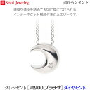 【SoulJewelry】 クレッセント Pt900 プラチナ ダイヤモンド 遺骨ペンダント 手元供養 ペット供養