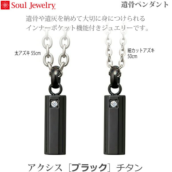 【SoulJewelry】遺骨ペンダントアクシス [ブラック] チタン手元供養 ペット供養 1