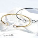 ブレスレット 金属アレルギー対応 ブレスレット バングル 形状記憶 ステンレス 316L 6mm キュービック 2石 取り外し簡単 選べる プラチナ ホワイトゴ...