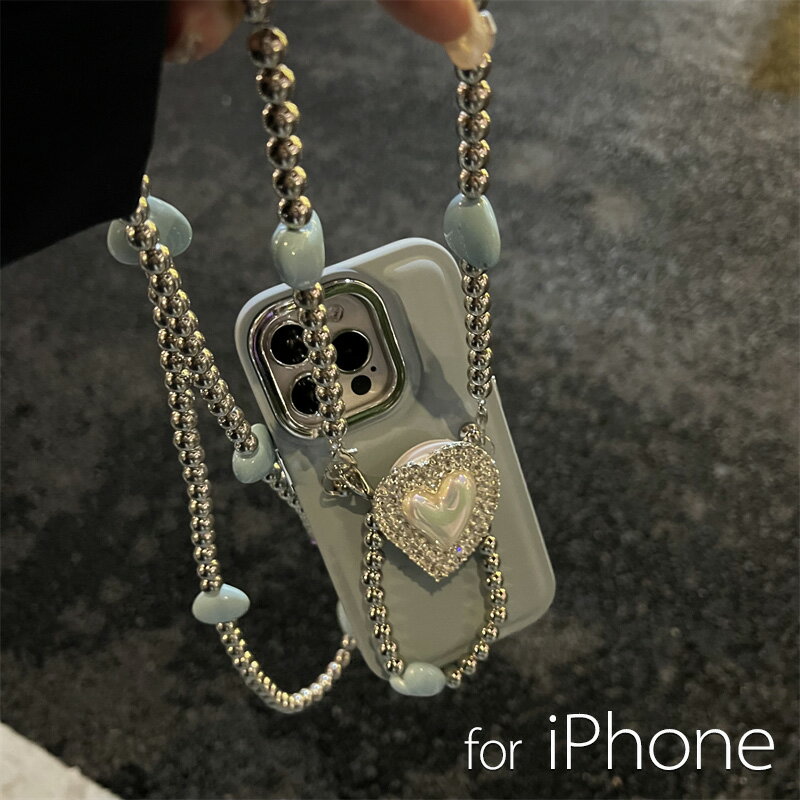 Rakuten - iPhone 15 proケース ストラップ付 ショルダタイプ 斜め掛け iphone15 pro max ケース iphone 15 ケース 耐衝撃 iphone14pro ケース ハート スタンド付き 大人女子 女子 可愛い オシャレ 高級感 落下防止 韓国 14ケース 14promax 13 13pro 13promax 12 11 ブルー