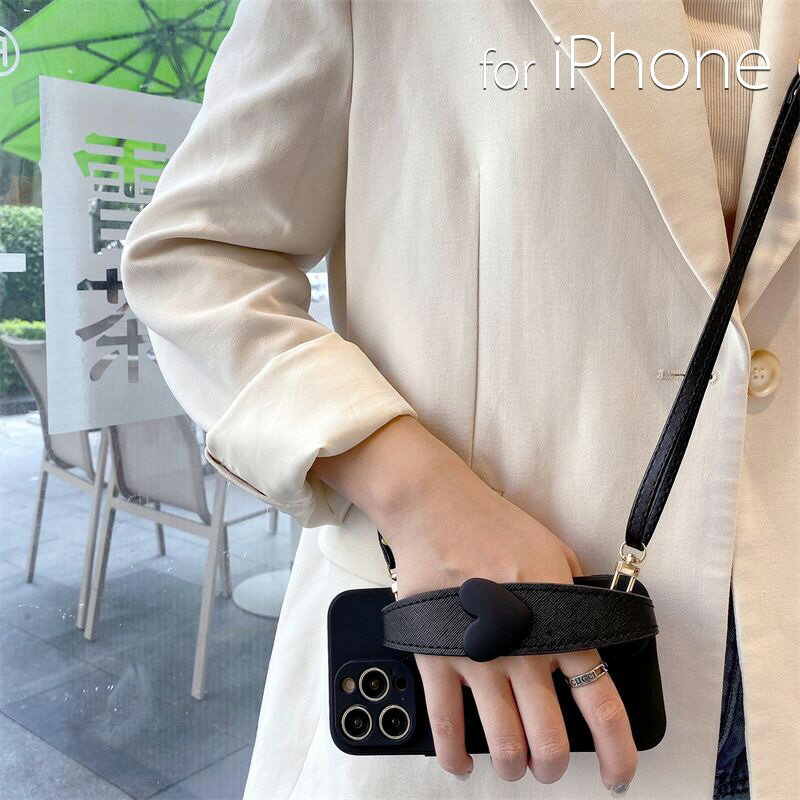 Rakuten - iPhone 15 proケース ストラップ付 ショルダタイプ 斜め掛け iphone15 pro max ケース ハート iphone 15 ケース ベルト付き 耐衝撃 iphone14pro ケース スタンド機能 大人女子 女子 可愛い オシャレ 高級感 落下防止 韓国 14ケース 14promax 13 13pro 13promax 12 11 se2