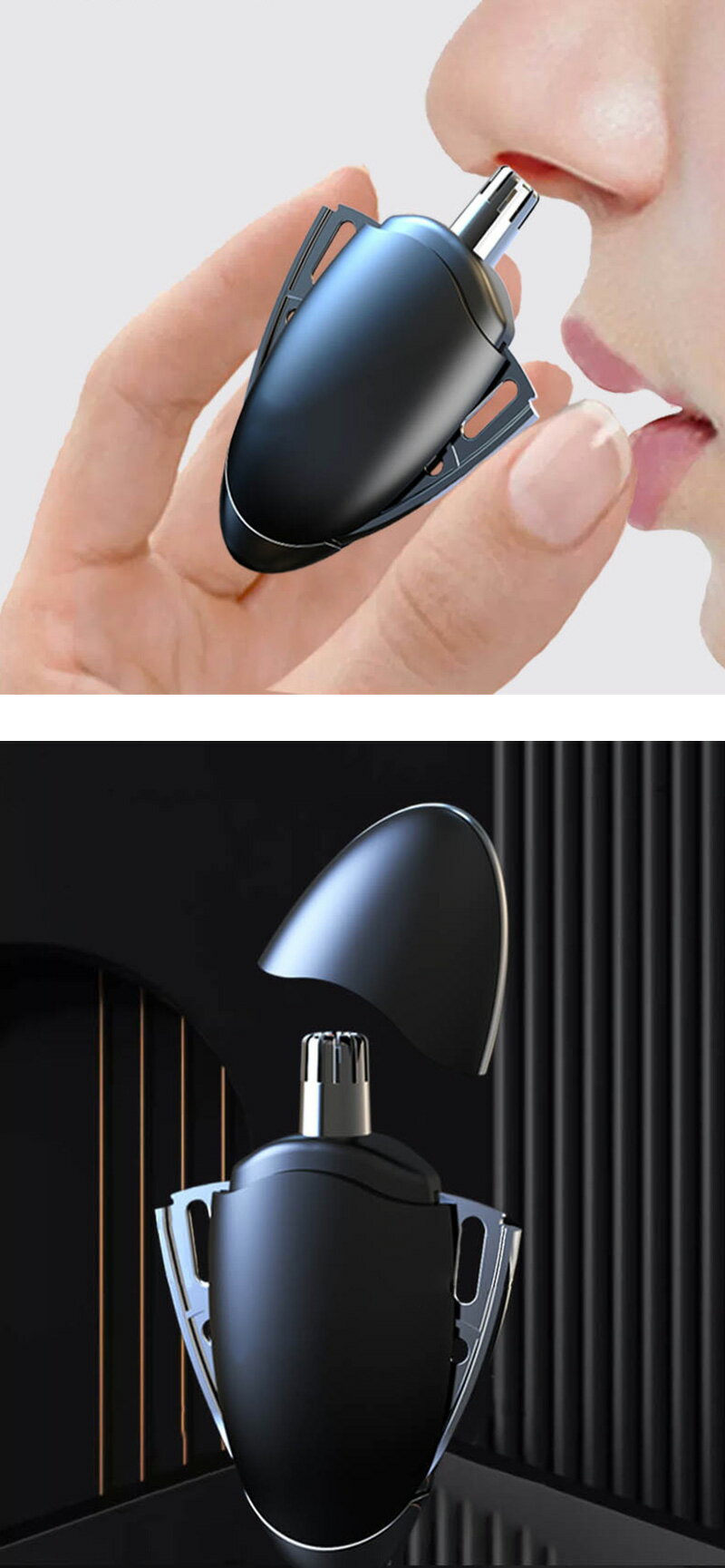 鼻毛カッター 手動式 回転式 鼻毛切り 水洗い 可能 鼻毛処理 お手入れ 小型 持ち運び