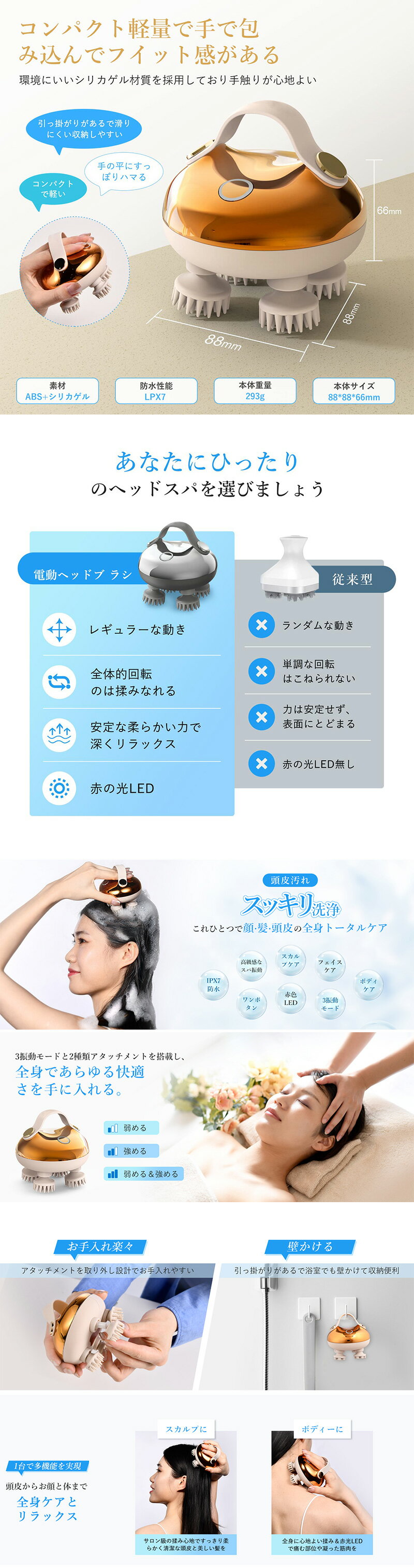 Ƭ��ޥå����� �إåɥޥå������㡼 ��ưƬ��֥饷 IPX7�ɿ� 3����ư��⡼�� 3D��� Ƭ������ ��ȱ���� ����ξ�� ����Ϥ ����Ŭ�� Ƭ��֥饷 Ƭ�饱�� Type-C ���إإå��դ� 10ʬ�����ޡ� Ƭ�饨���� ������ ����� ����� ���ե� �������ץ쥼��� ���ե� ��������