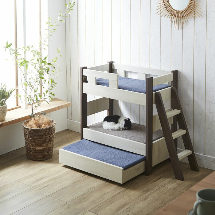 3段ペットベッド ナチュラル色 ペット用ベッド 猫 ネコ キャットベッド ペット用品 PB-MARRON-NA