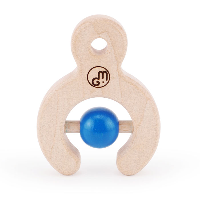 マストロ・ジェッペット ラトル：DARUMA（ダルマ）/ BLUE MGWTRA08 3ヶ月〜 木製 日本製 キッズ・ベビー おもちゃ がらがら・ラトル / 370088
