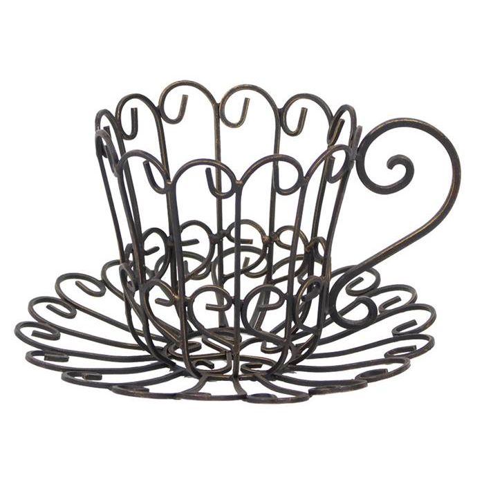 村田屋 植木鉢カバー アイアンティーカップS プランターカバー プランターラック ガーデン 玄関 お庭 ベランダ おしゃれ かわいい 6501のサムネイル