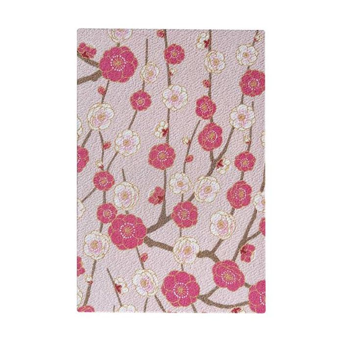 御朱印帳 しだれ梅 桃色 AWA2002 ちりめん生地 蛇腹式 和紙 18cm×12cm おしゃれ カワイイ レディース 女性 女の子