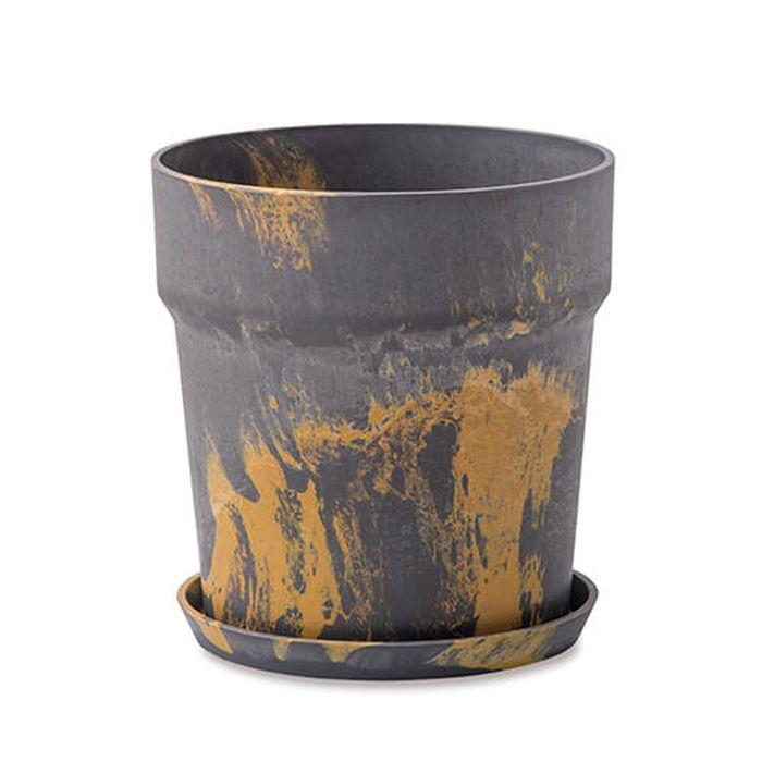 ポッシュリビング 植木鉢 鉢植え 8号鉢 受け皿付き 玄関 エントランス ガーデニング 家庭菜園 シンプル おしゃれ かわいい アーバンプランツポット セサミ/レモン 81043のサムネイル