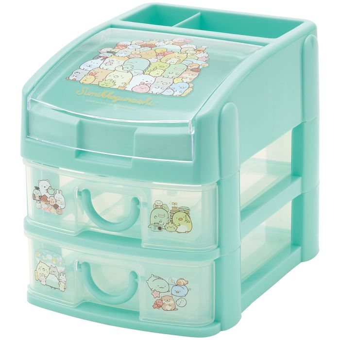 卓上チェスト 小物入れ ミニチェスト SGあつまるんです すみっコぐらし 引き出し2杯 フタ付き コンパクト 整理 整頓 収納 キッズ 子供 子ども キャラクターグッズ 女の子 男の子 かわいい スケーター CHE3N