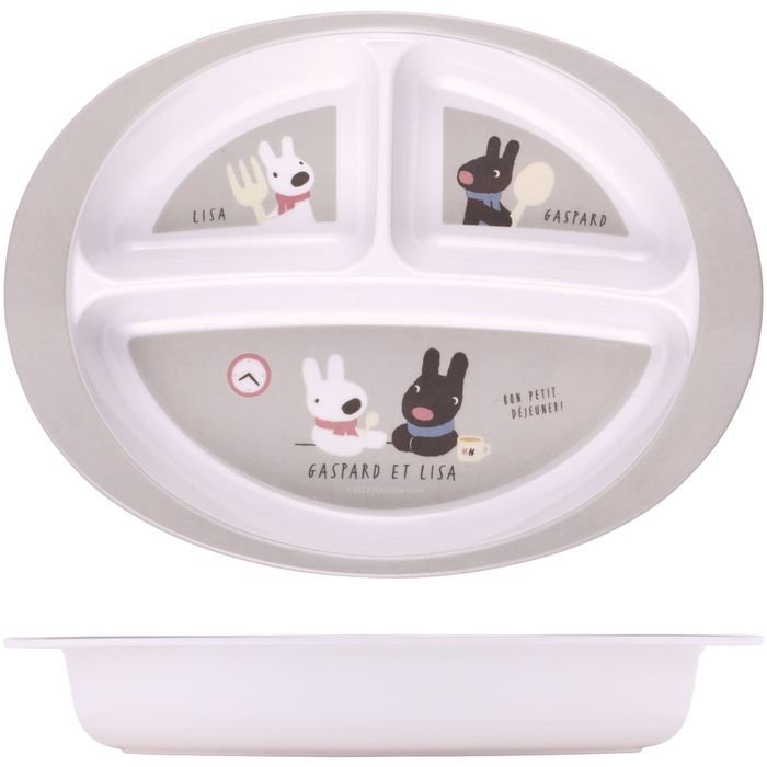 仕切り皿 ランチ皿 メラミン製ランチプレート リサとガスパール リサガス 食器 仕切り皿 メラミン モーニング プレート ランチ 皿 お子様 こども 子供 子ども 子供用 キャラクターグッズ スケーター M370