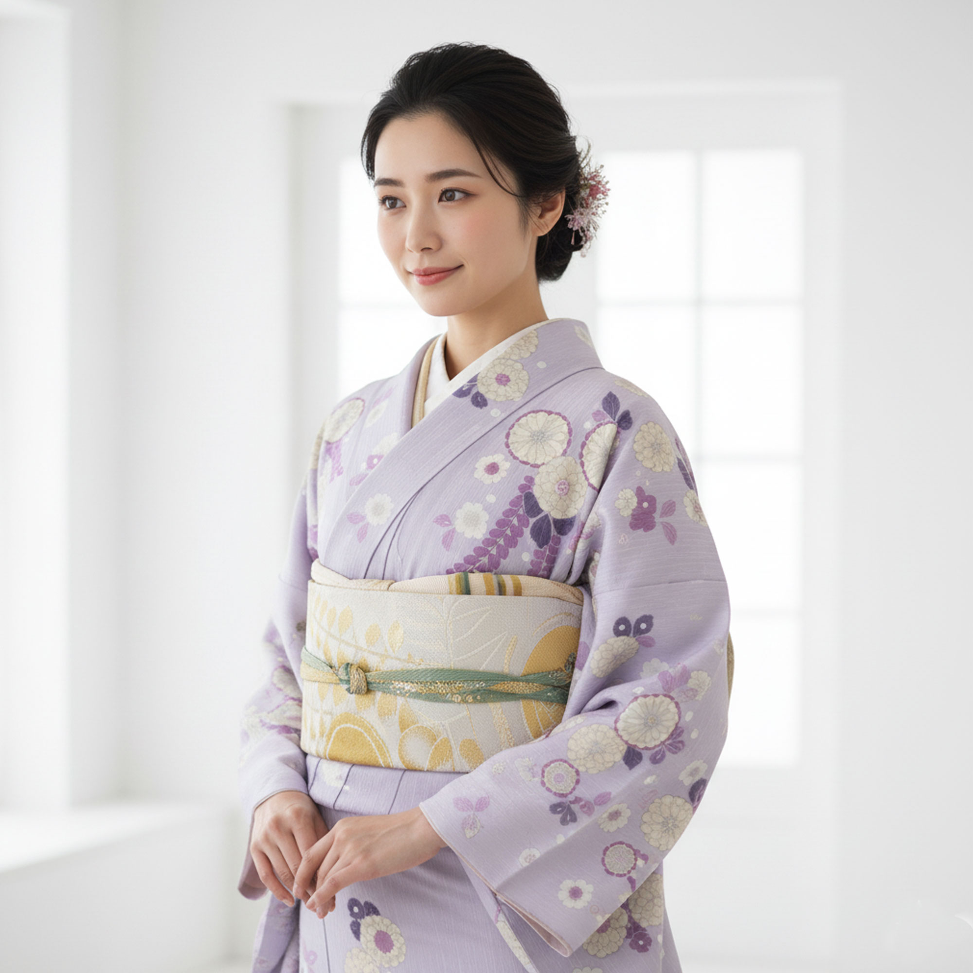 レンタル 訪問着 フルセット 着物 レンタル【卒業式 七五三 結婚式 お宮参り 貸衣装】紫 辻が花風 萩【往復送料無料】