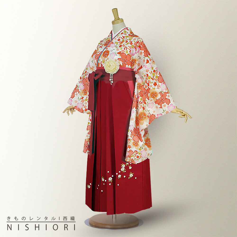 二尺袖着物と袴フルセットレンタル 【貸衣装・卒業式】【Mサイズ Lサイズ】袴・袴【Mサイズ Lサイズ】【ジュニア袴(小学生)対応可】【往復送料無料】