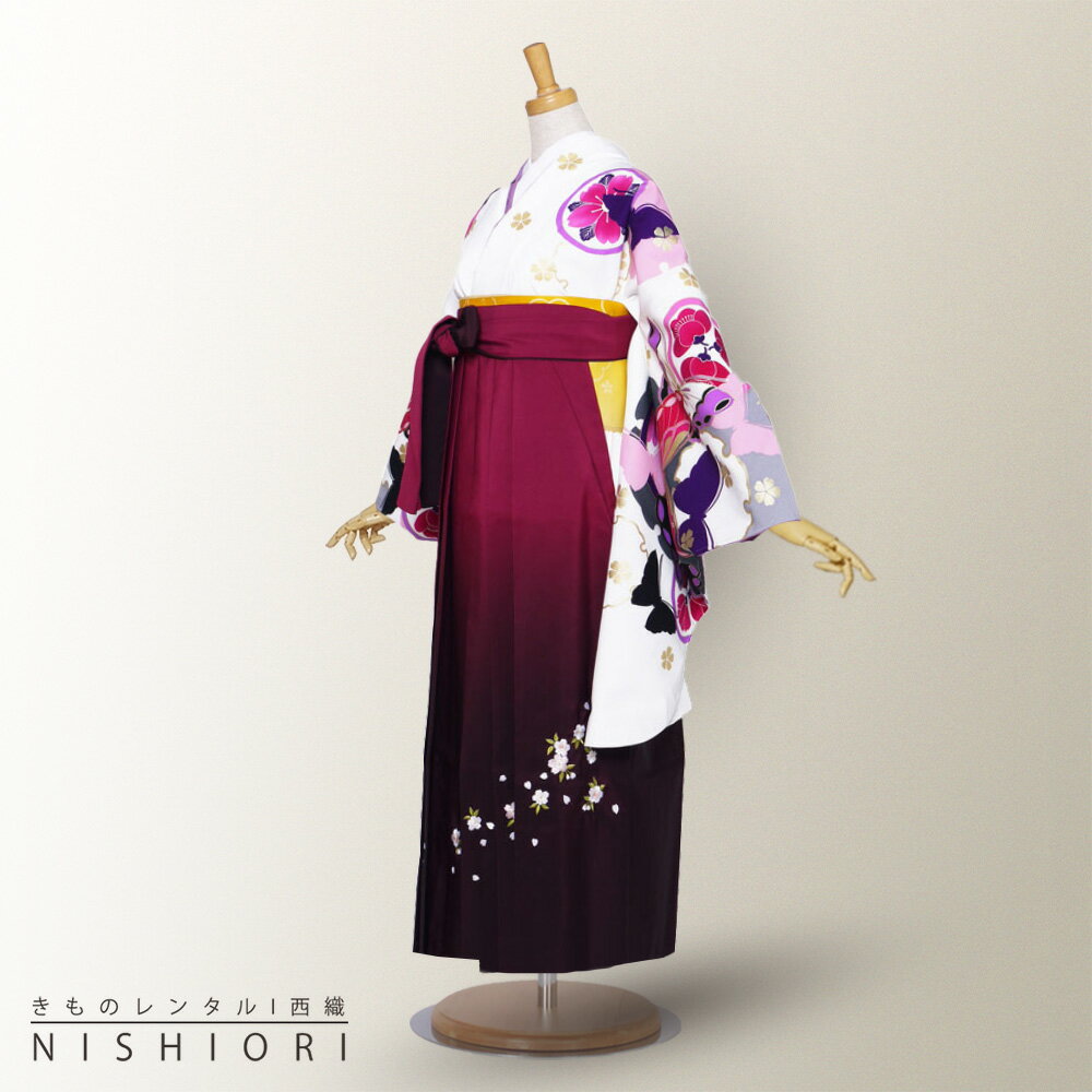 二尺袖 着物 と袴 フルセット レンタル 往復送料無料 貸衣装・卒業式 古典 モダン レトロ【Sサイズ Mサ..