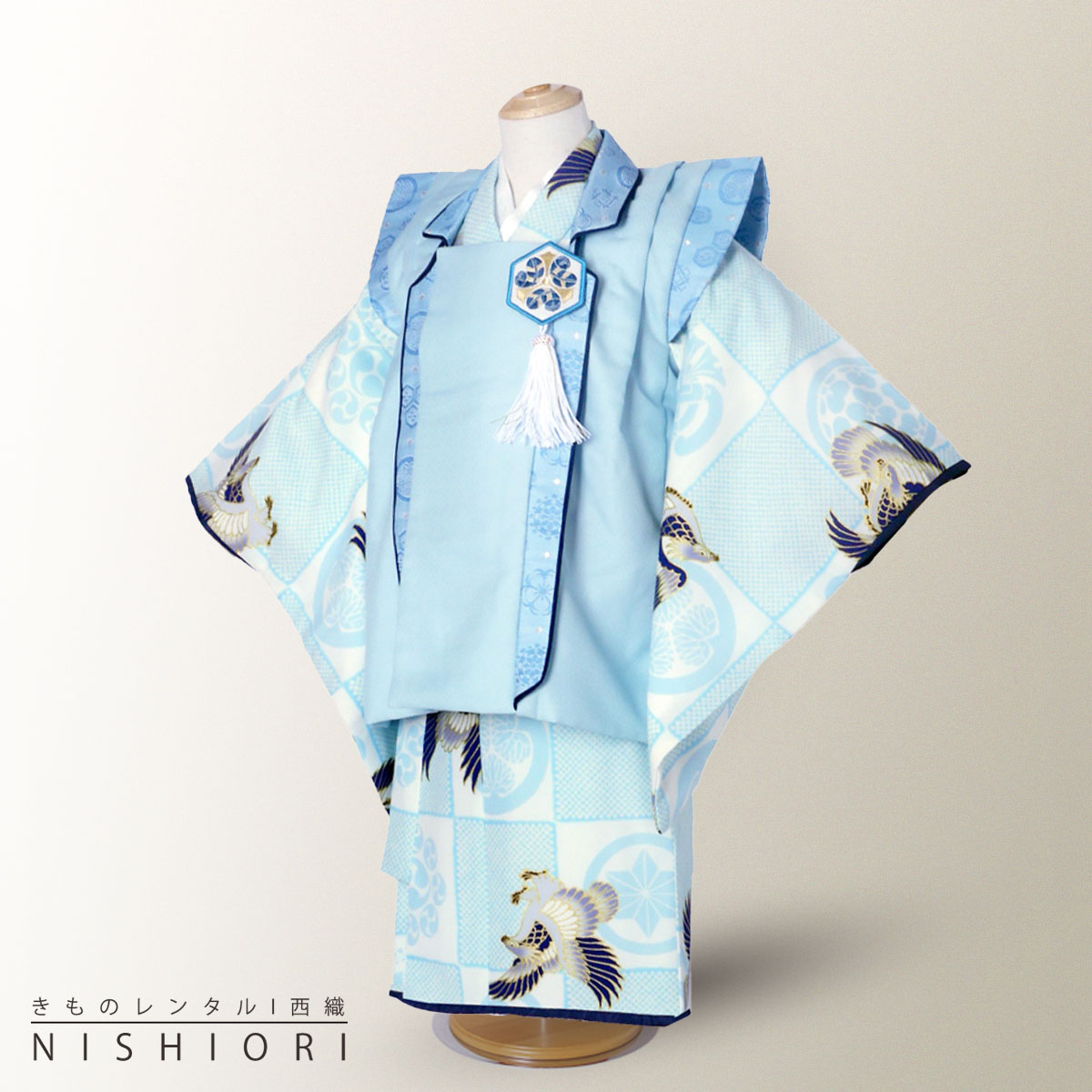 レンタル 七五三 【かんたん着付け】乙葉 被布コート 三歳 男児 着物 アンサンブル セット フルセット【3歳 貸衣装 子供 男の子 着物セット】お正月 卒業式...