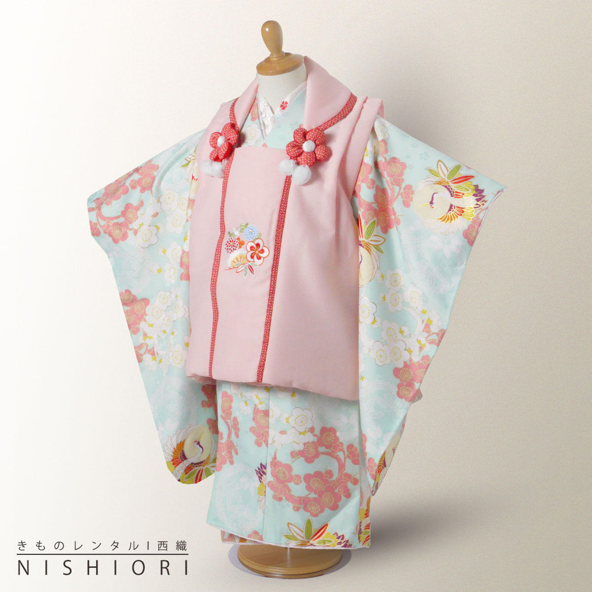小町kids ブランド レンタル 被布コート フルセット【3歳 三歳 貸衣装 七五三】子供 女児 ひな祭り お正月【往復送料無料】古典 モダン 水色 ピンク 新...