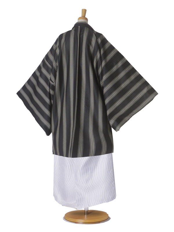 レンタル 男性 羽織 袴 フルセット【メンズ 男子 男着物】成人式 結婚式 貸衣装 クール系 白 黒 LLサイズ