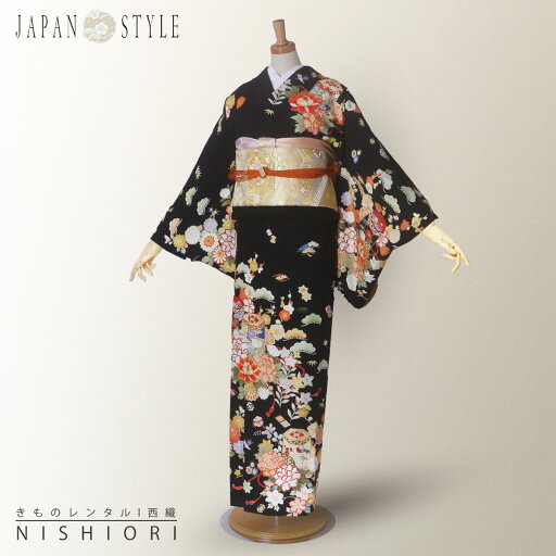レンタル 訪問着 フルセット JAPAN STYLE ブランド【入学式 卒業式 七五三 結婚式 お宮参り 貸衣装】【フリーサイズ】 黒系 松竹梅【往復送料無料】 レンタル 訪問着 フルセット JAPAN STYLE ブランド【入学式 卒業式 七五三 結婚式 お宮参り 貸衣装】【フリーサイズ】 黒系 松竹梅【往復送料無料】
