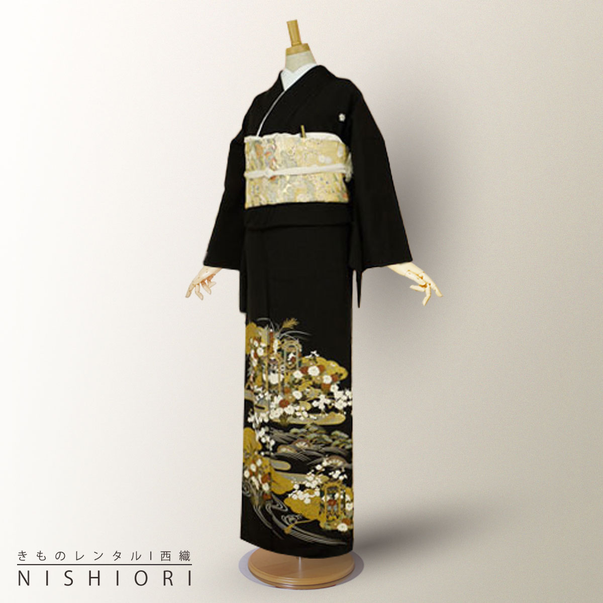 レンタル 黒留袖 フルセット 【結婚式 婚礼 貸衣装】[Mサイズ]【往復送料無料】