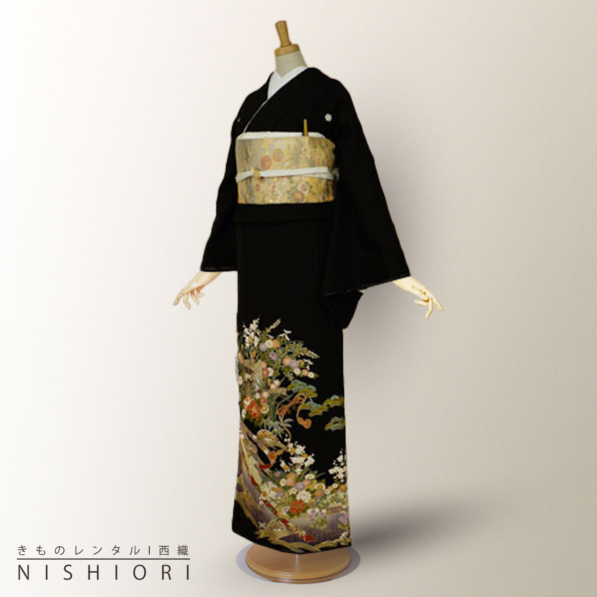 レンタル 黒留袖 フルセット 【結婚式 婚礼 貸衣装】[LLサイズ]【往復送料無料】