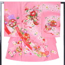 女児 産着 レンタル お宮参り 着物 帽子 よだれかけ セット【女の子 貸衣装 和服 祝い着 初着 産着 往復送料無料】鞠 桜 ピンク【往復送料無料】