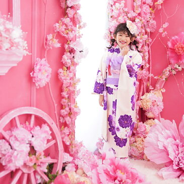 七五三 着物 7歳 フルセット 購入 販売 ダリヤ 四ツ身 女の子 753 薄紫 七才 おしゃれ オシャレ