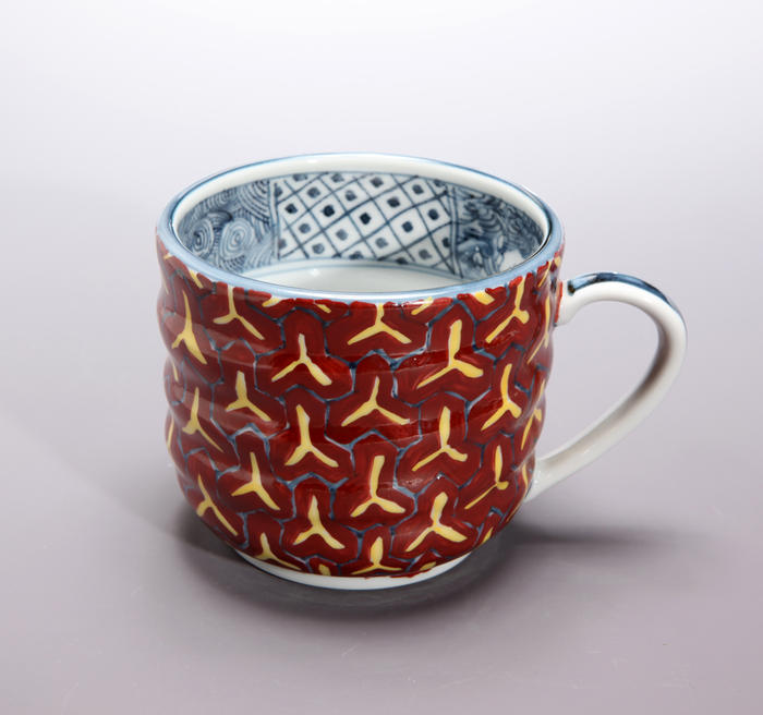 村田幸之介作毘沙門マグカップ 【送料無料】【京焼】【清水焼】【陶磁器】【京都】　【和食器】