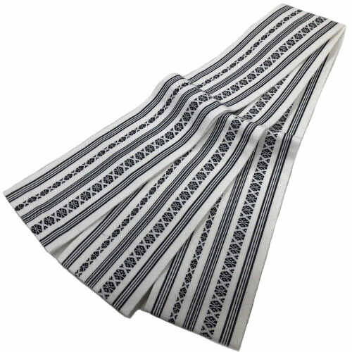 角帯 男帯 綿角帯 白地に黒 献上柄 男物浴衣 ホワイト系 紳士 メンズ リバーシブル 日本製 お仕立て上がり 和遊楽 YUKATA ゆかた 単品 綿100％ 浴衣帯 ゆかた帯 和装 着物 夏 両面帯 ゆかた帯 大島紬 縦縞 紳士用帯 帯 ストライプ 袴下