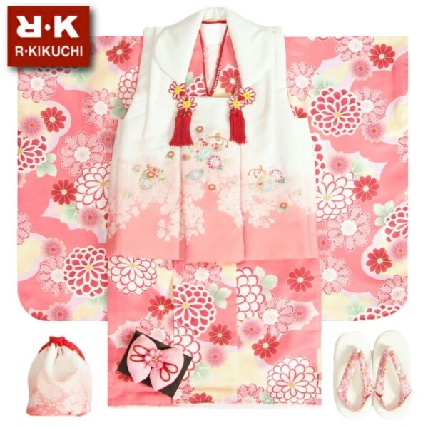 ❀華やか R.K リョウコ❀キクチ 3才 七五三一式 楽天市場】七五三 753 着物 3歳 女の子 被布セット RK リョウコ