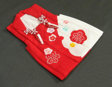 七五三 正絹 被布 着物 3歳 赤 雪輪本絞り 華刺繍使い ひな祭り お正月 地紋生地 日本製