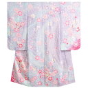 七五三 着物 7歳 女の子 本絞り まり 藤色濃淡多色染め 紗綾綸子地紋生地 日本製