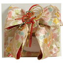七五三着物用祝い帯　7歳用　ベージュピンク　桜有職文様　飾り紐付き　大サイズ　日本製