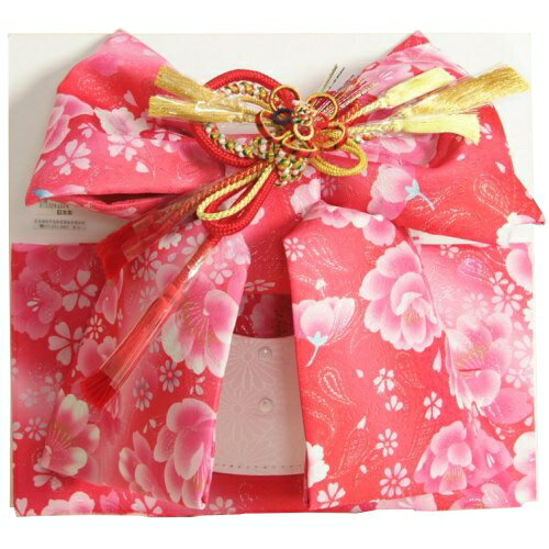七五三着物用祝い帯 7歳用 濃淡ピンクグラデーション 胡蝶蘭 牡丹 飾り紐付き 大サイズ 日本製