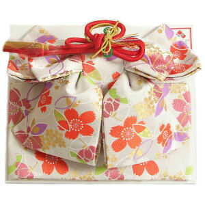 七五三 作り帯 着物 結び帯 7歳 パールホワイト色 桜 六枚羽結び 織生地 飾り紐付き 大サイズ 日本製