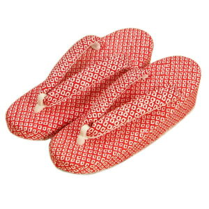 七五三 正絹草履単品　7歳用　赤色　四つ巻総本絞り生地　大サイズ　日本製