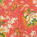 手染め友禅和紙 赤 華柄 四六全版サイズ 1091mm×788mm 10枚セット