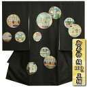 お宮参り 着物 男の子 絹100% 正絹 男児初着 コプト文様 手描き 手染め 金駒刺繍 黒地金通し生地 日本製