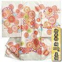 お宮参り 着物 女の子 絹100% 正絹初着 白色 牡丹菊 紫ヱ霞 金駒刺繍使い 紗綾地紋 丹後産綸子生地 日本製
