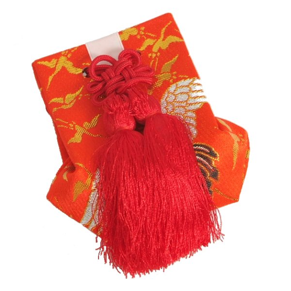 お宮参り小物 お守り袋 赤色 単品 化粧箱付 女の子に最適 日本製