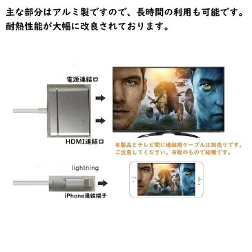 定形外送料無料 iPhone iPad アップル対応 アルミ材質 iPad/iPhone用HDMI変換ケーブル IOS全機種対応 テレビ モニター プロジェクター HDMI Lightning 変換アダプタ ー 映画鑑賞 動画鑑賞 贈り物