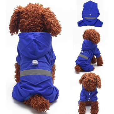 小型犬中型犬用　レインコート　Raincoat　犬服 　ペット服　反射シート　迷彩　レッド　ブルー　イエロー　雨中散歩　プレゼント　誕生日　　送料無料