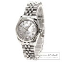 ROLEX179174NG デイトジャスト 10Pダイヤモンド 腕時計 OH済 K18ホワイトゴールド/SS レディース 【中古】【ロレックス】