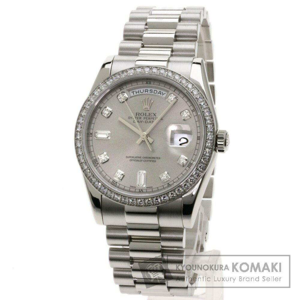 ROLEX 118346A デイデイト 10Pダイヤモンド 腕時計 プラチナ/ダイヤモンド メンズ 【中古】【ロレックス】