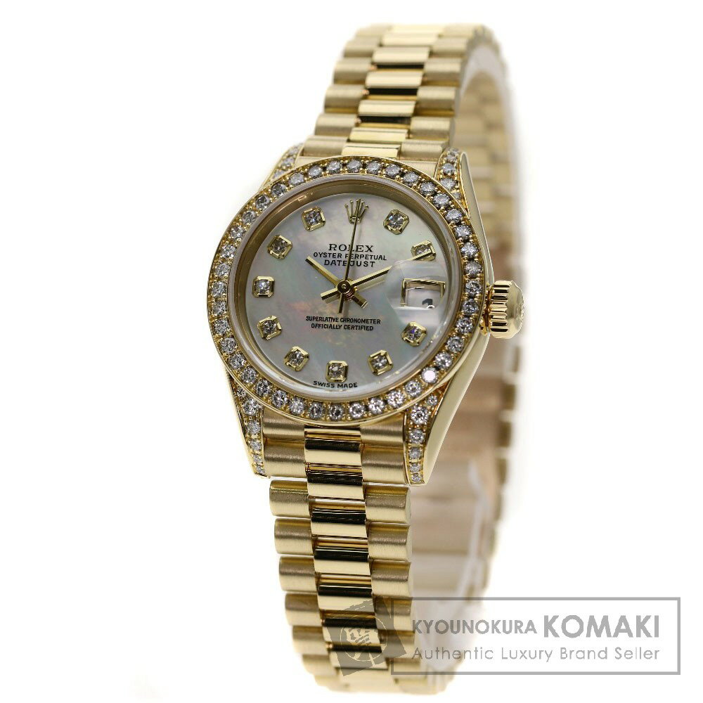 ROLEX 79158NG デイトジャスト 10Pダイヤモンド 腕時計 K18イエローゴールド/K18YG/ダイヤモンド レディース 【中古】【ロレックス】