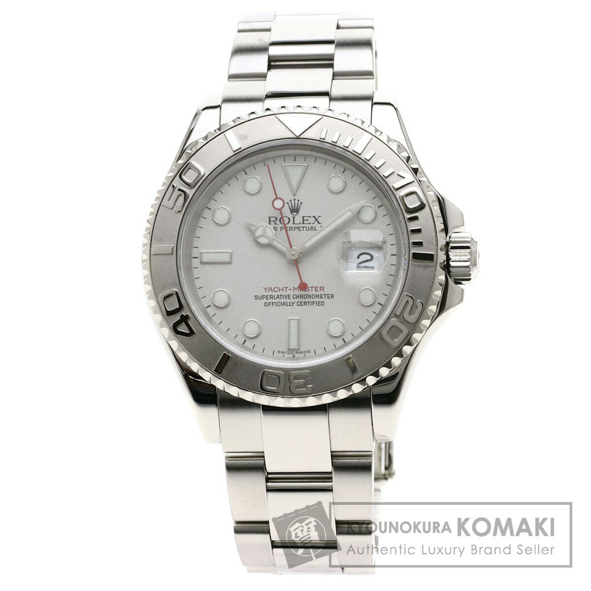 ロレックス 16622 ヨットマスター ロレジウム 腕時計 OH済 ステンレススチール/プラチナ メンズ 【中古】【ROLEX】